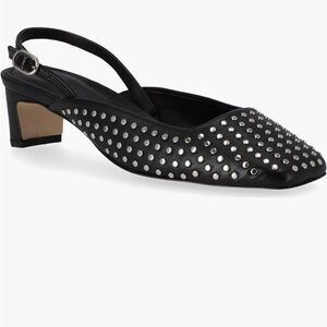 ALOHAS Black Studded Slingback Mule